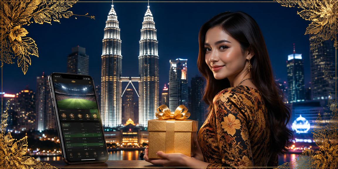 Pengguna Malaysia di Kuala Lumpur membuat pertaruhan sukan menggunakan telefon dengan pakaian batik